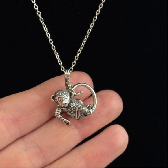 Brighton Monkeying Around Silver Tone Monkey Pendant Necklace - Picture 1 of 5